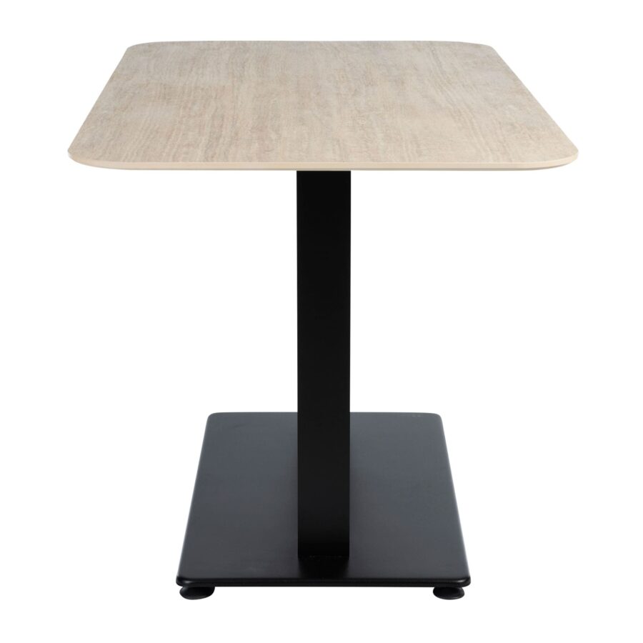 Extrema Premium Dining Height Table Rectangular Beige Travertine Anzio Rectangular Base Side