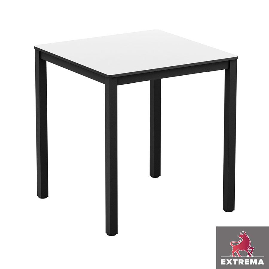 EXTREMA White 4 Leg Dining Table - Black