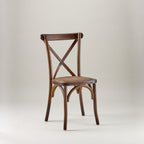 Walnut crossback chair – rattan seat pad