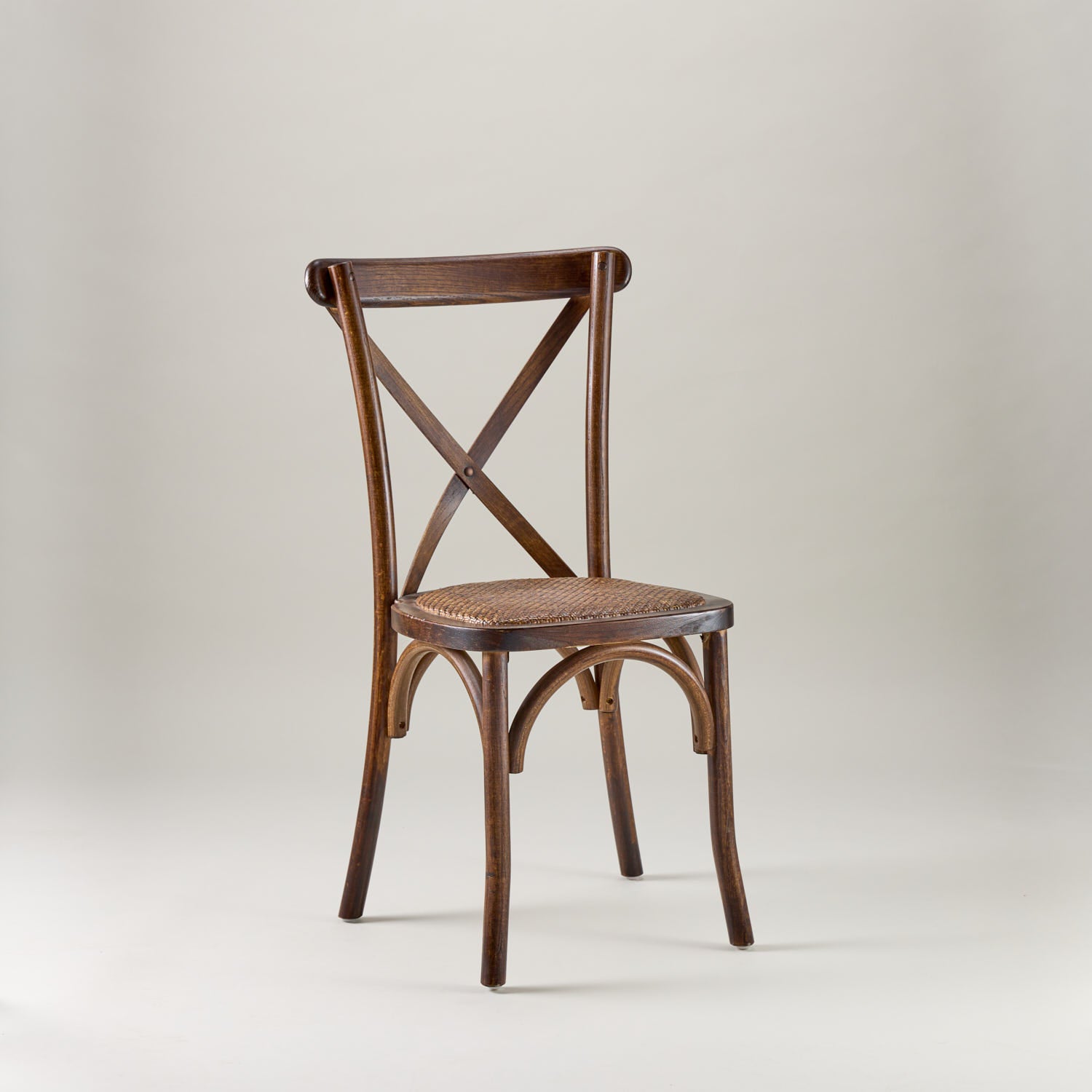 Walnut crossback chair – rattan seat pad
