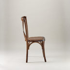 Walnut crossback chair – rattan seat pad