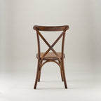 Walnut crossback chair – rattan seat pad