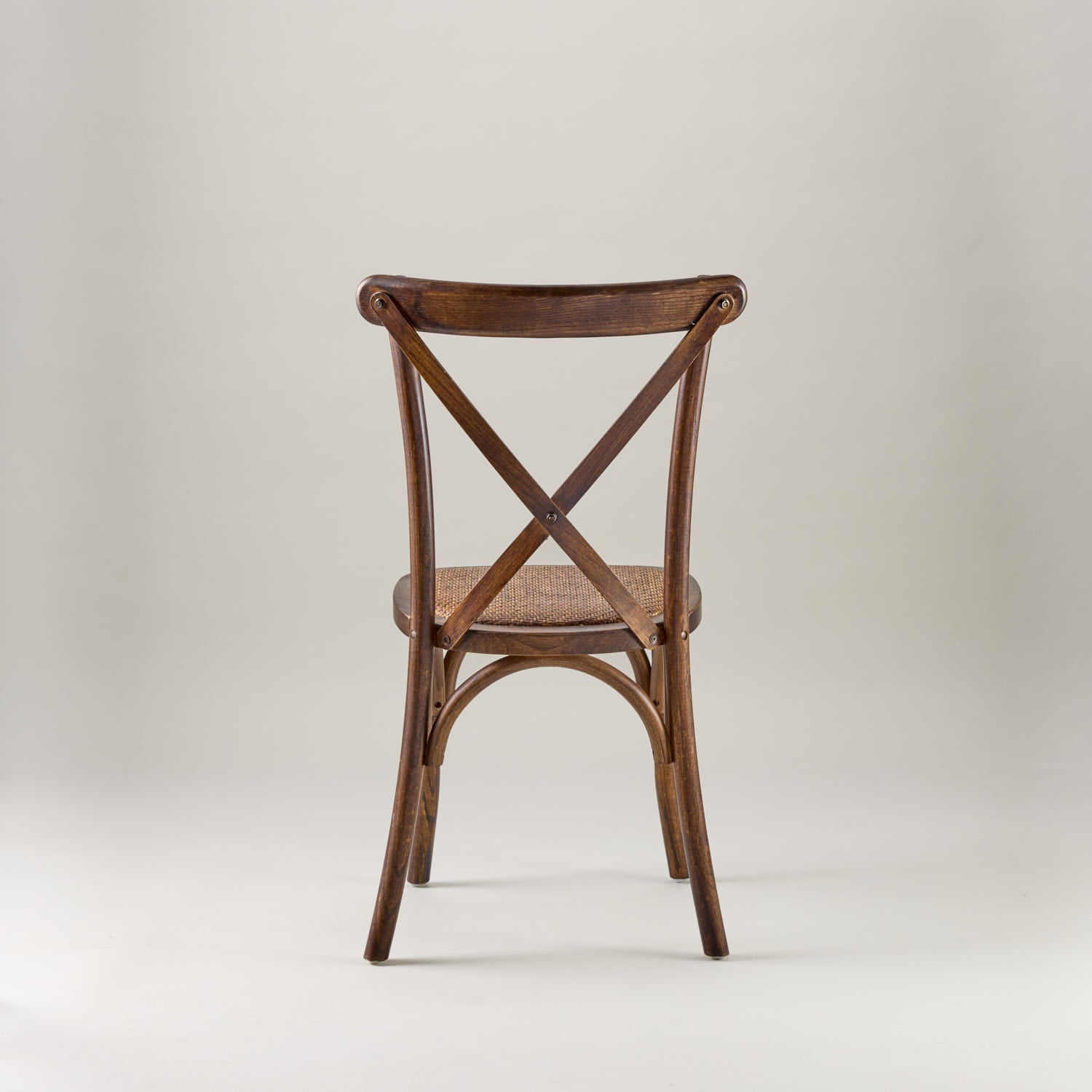 Walnut crossback chair – rattan seat pad
