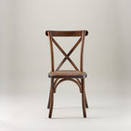 Walnut crossback chair – rattan seat pad