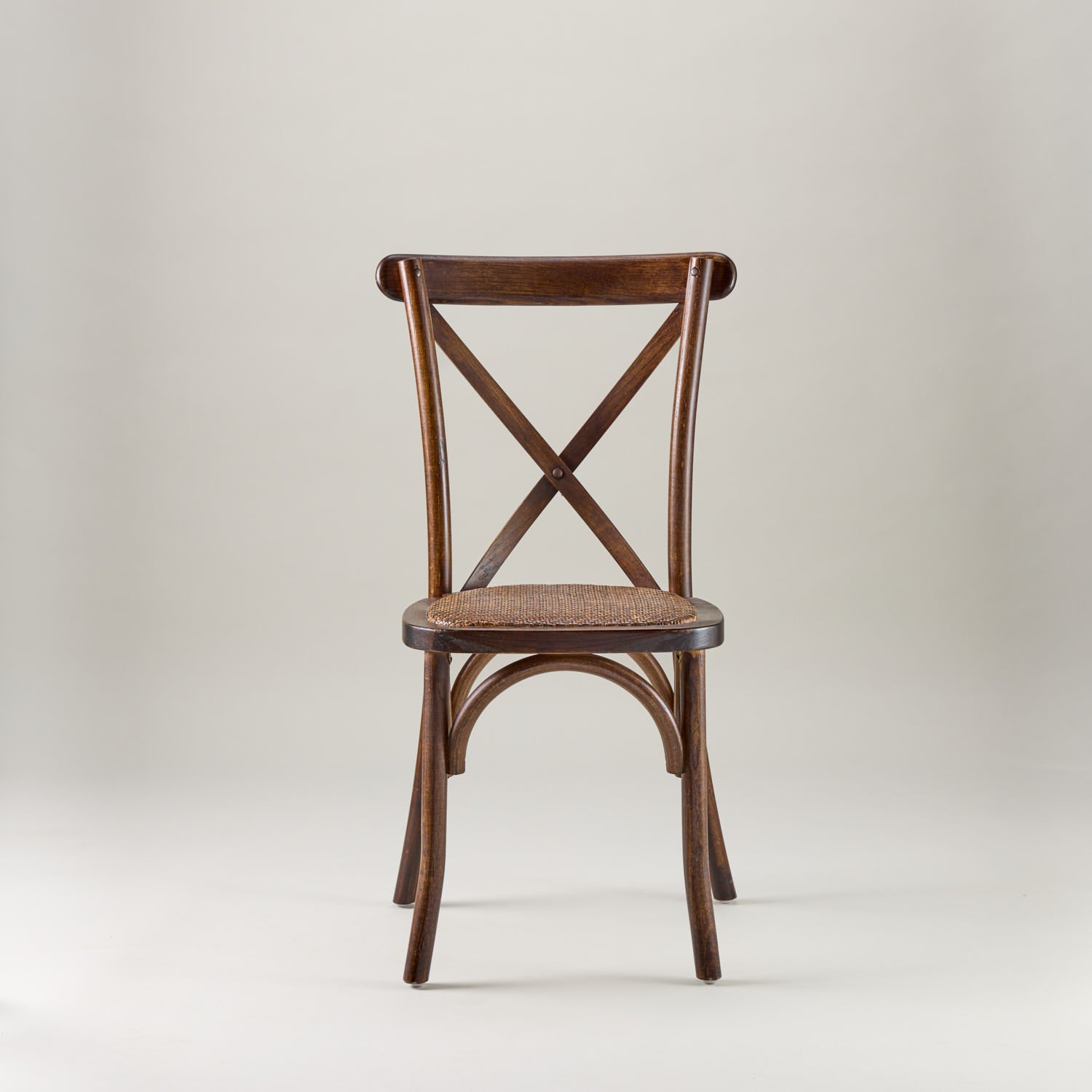 Walnut crossback chair – rattan seat pad