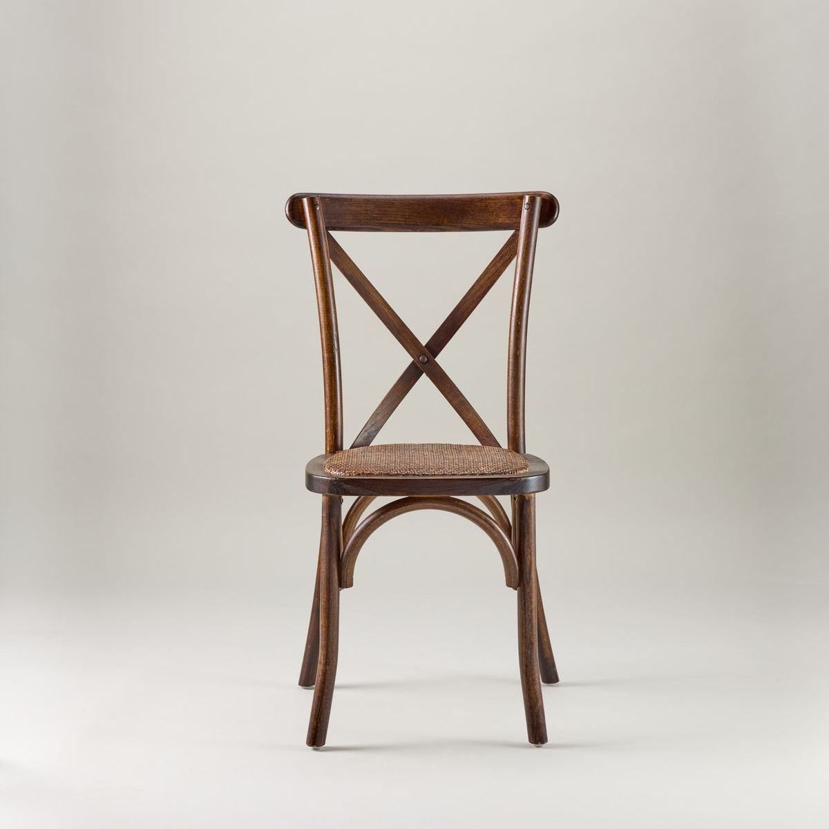 Walnut crossback chair – rattan seat pad