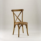 Antique black crossback chair – rattan seat pad