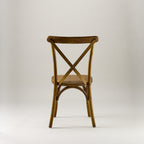 Antique black crossback chair – rattan seat pad