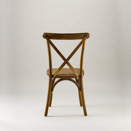 Antique black crossback chair – rattan seat pad