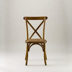 Antique black crossback chair – rattan seat pad
