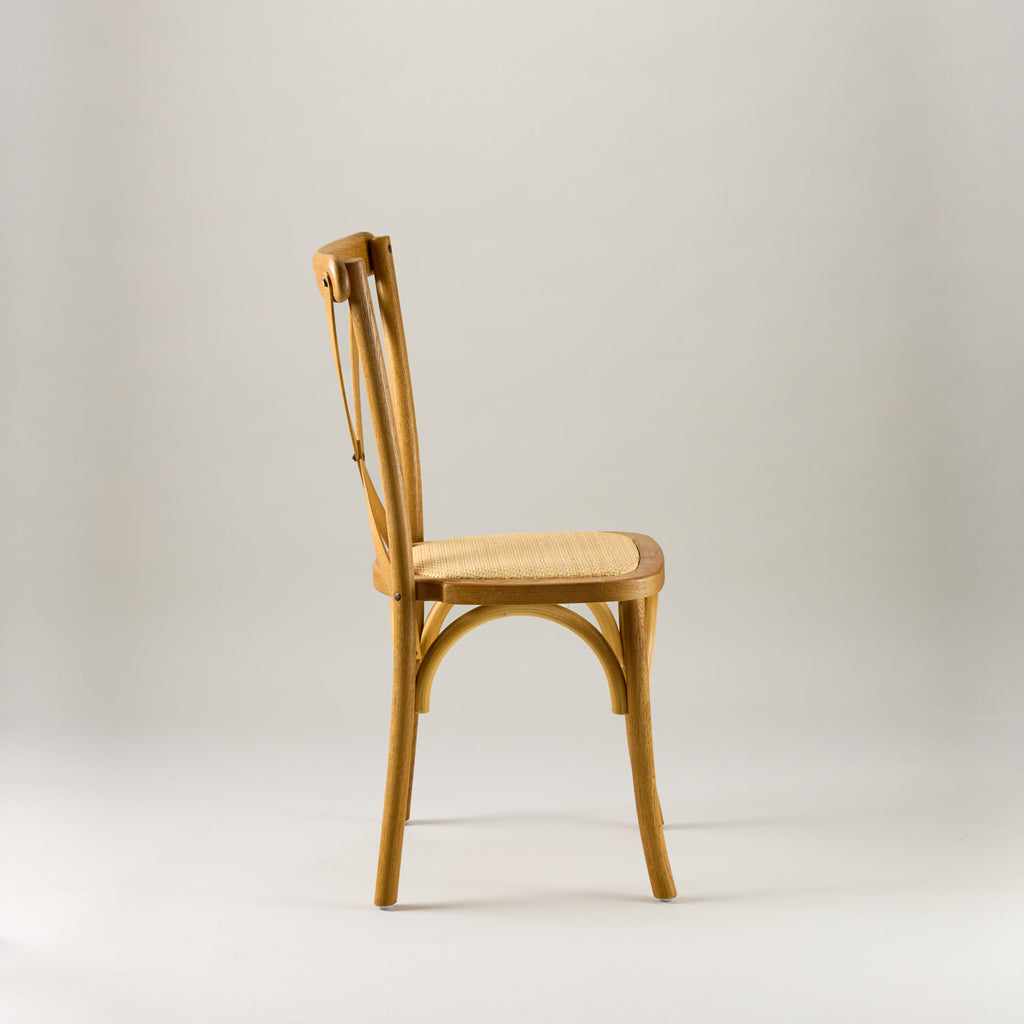 Nordic oak crossback chair – rattan seat pad