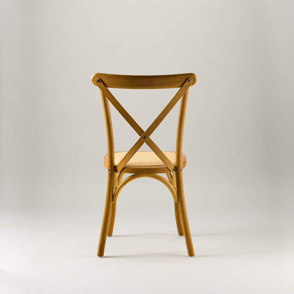 Nordic oak crossback chair – rattan seat pad