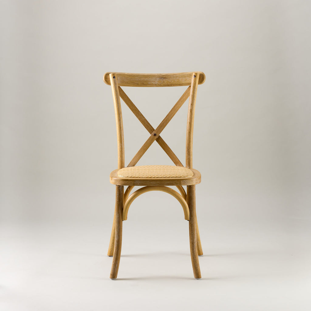 Nordic oak crossback chair – rattan seat pad