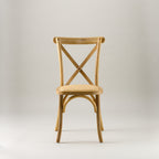 Nordic oak crossback chair – rattan seat pad