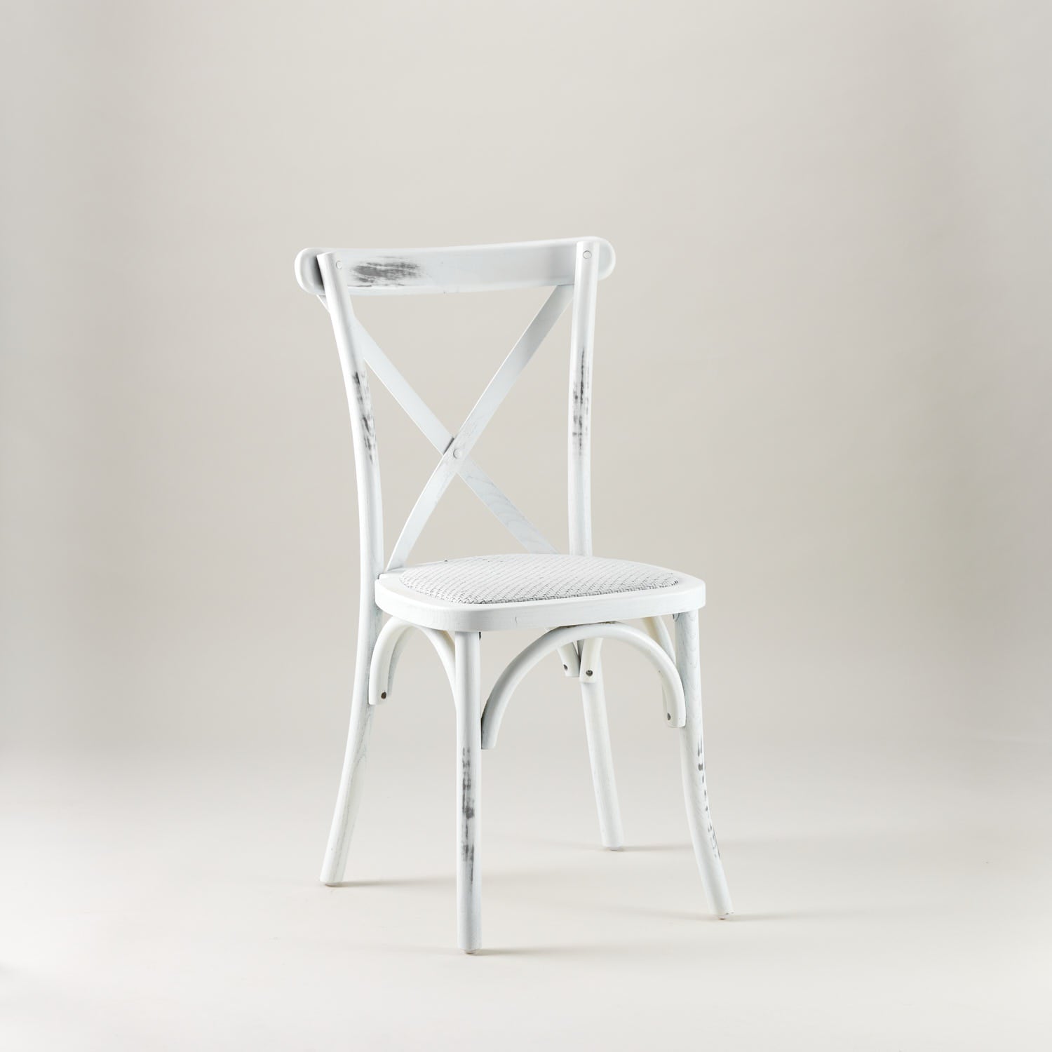 Vintage White crossback chair – rattan seat pad