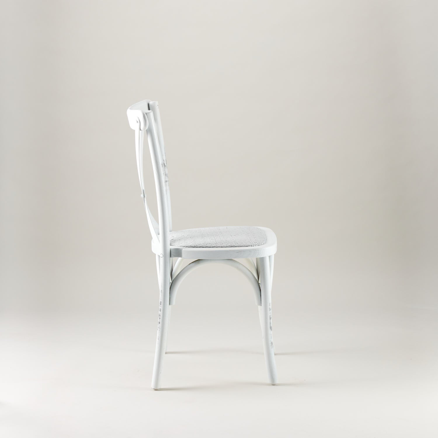 Vintage White crossback chair – rattan seat pad