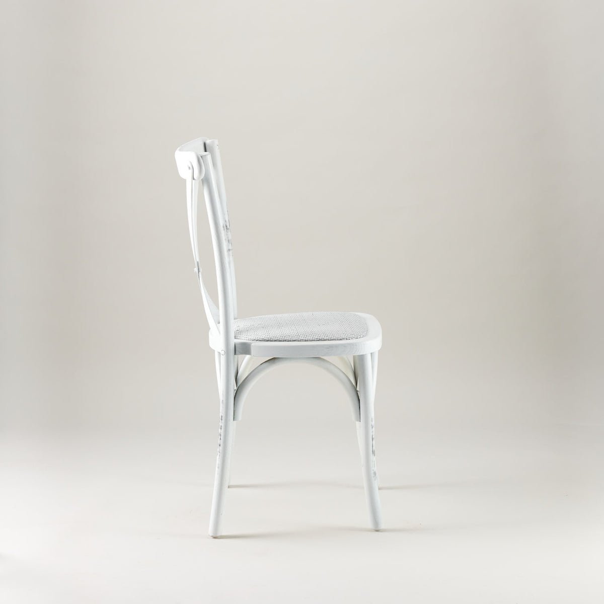 Vintage White crossback chair – rattan seat pad