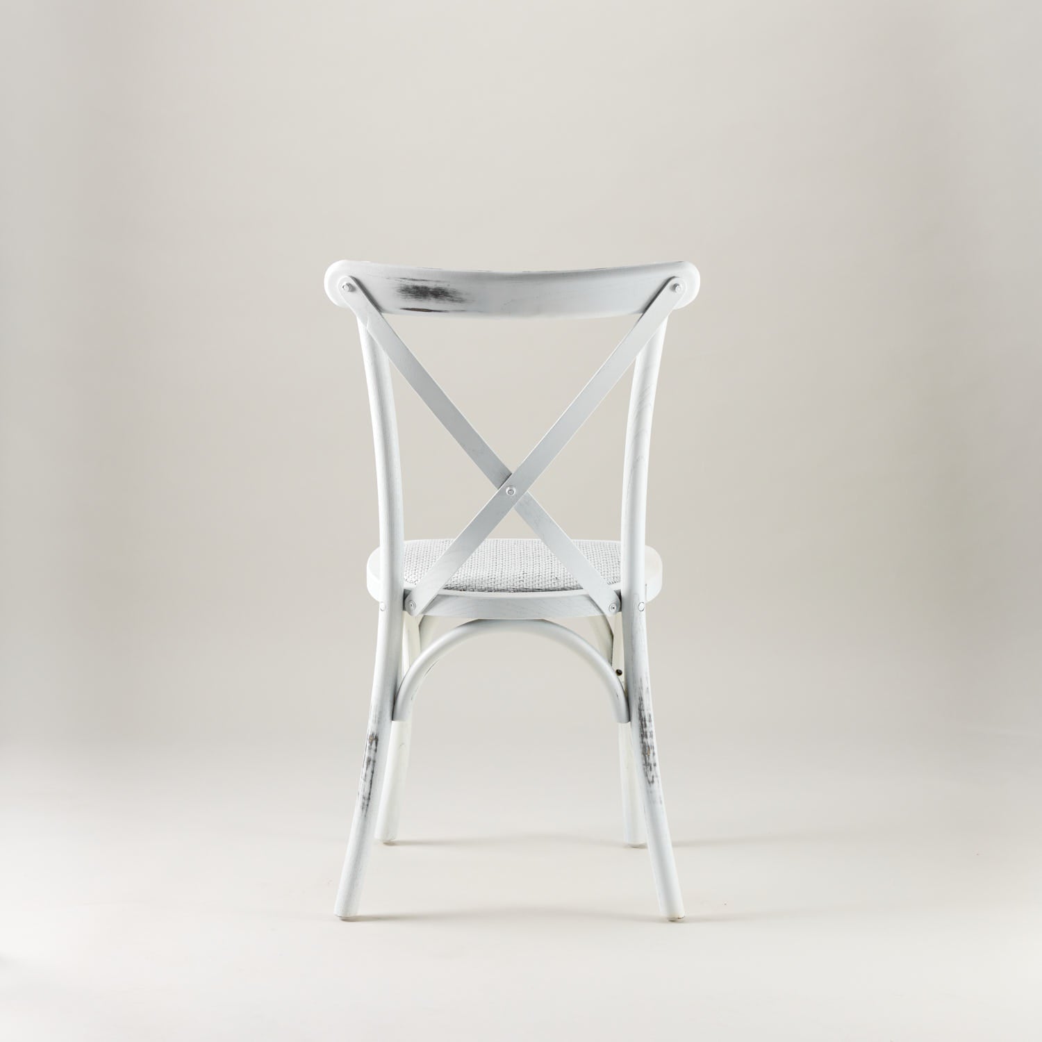 Vintage White crossback chair – rattan seat pad