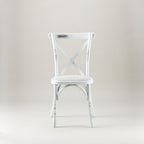 Vintage White crossback chair – rattan seat pad