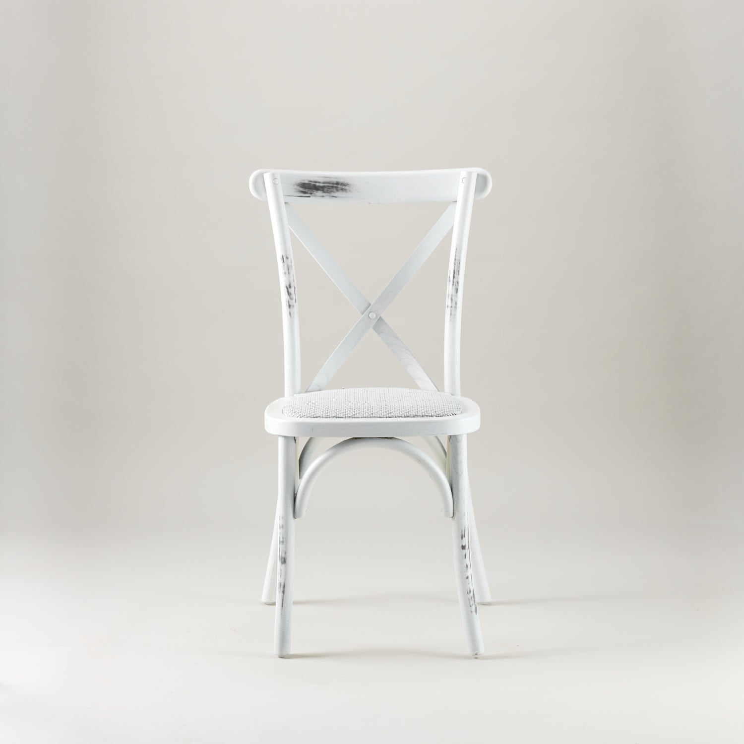 Vintage White crossback chair – rattan seat pad