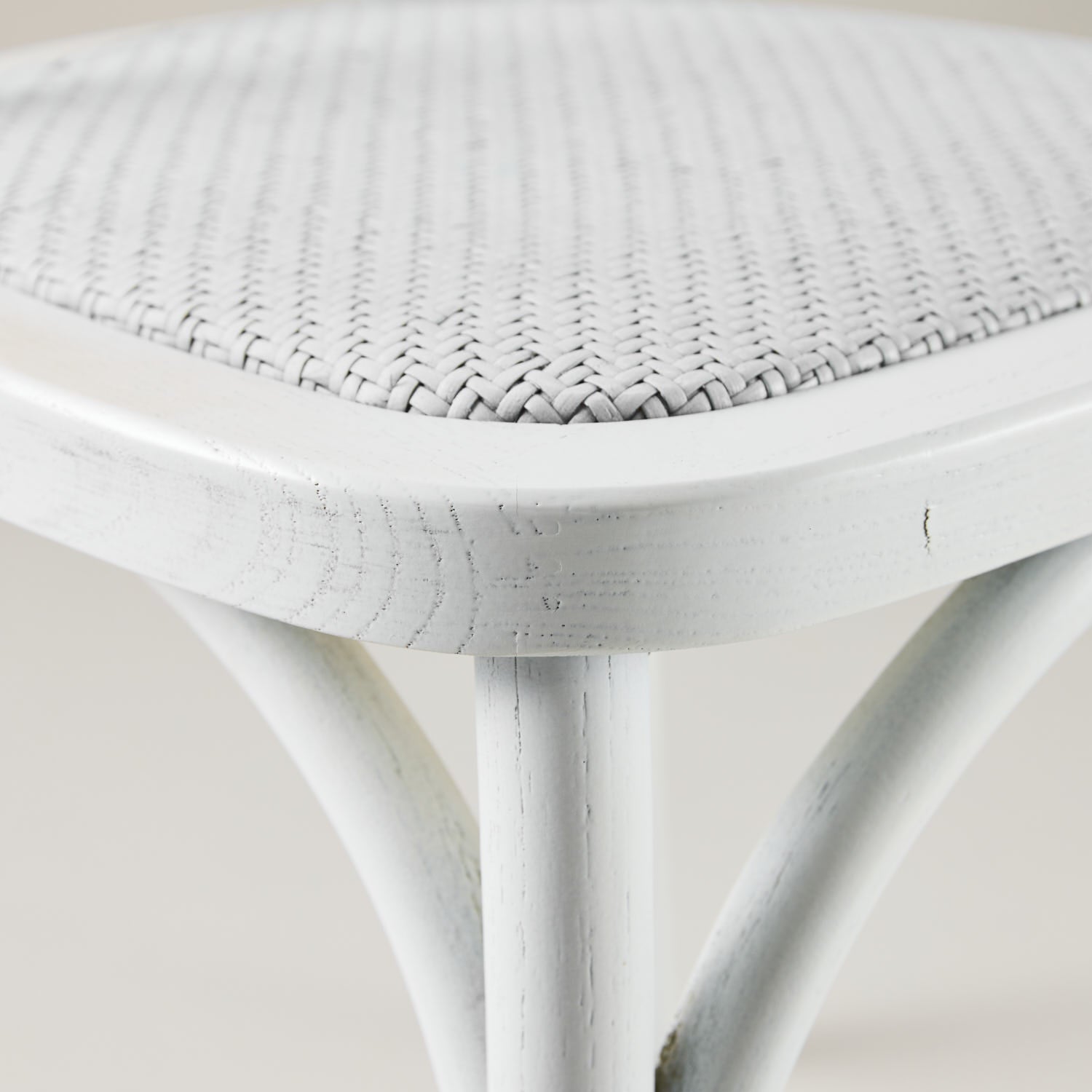 Vintage White crossback chair – rattan seat pad