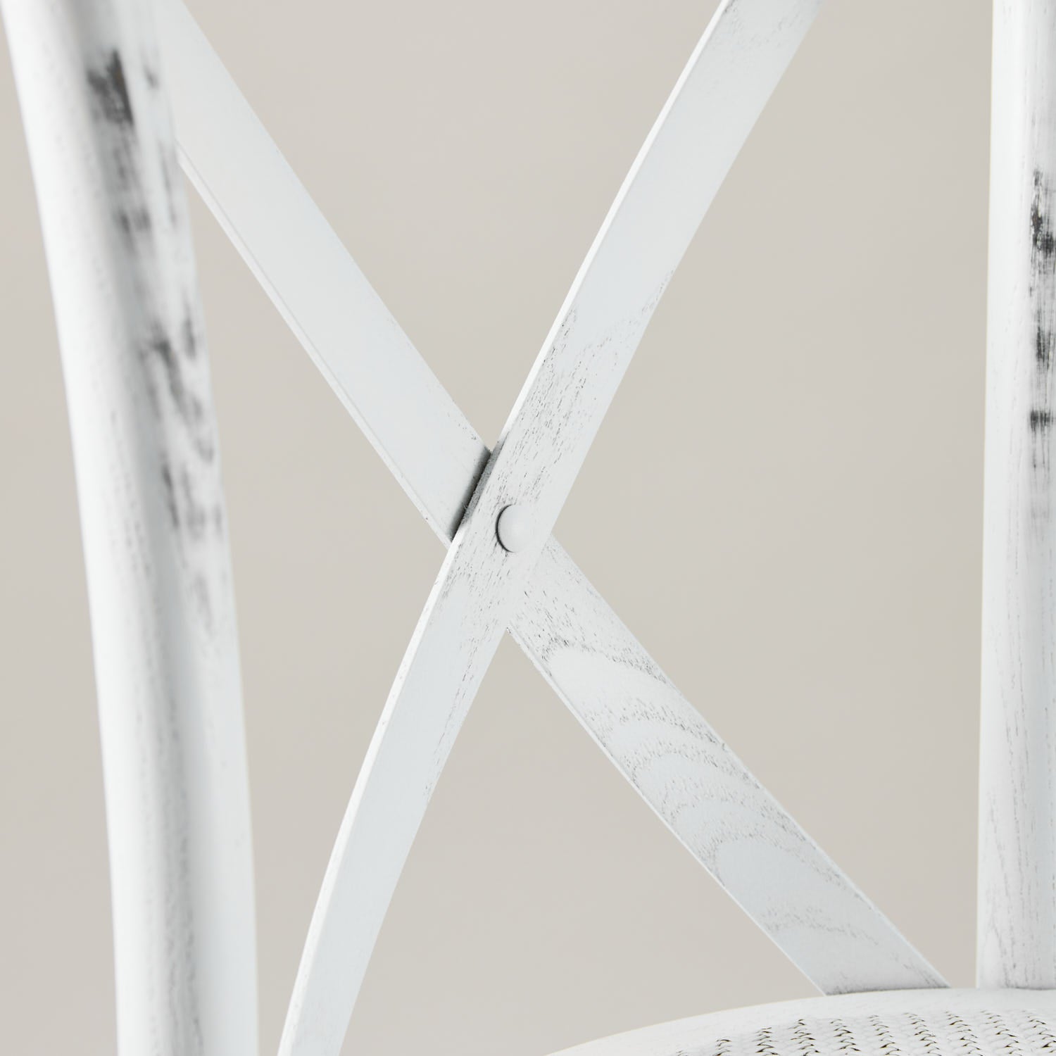 Vintage White crossback chair – rattan seat pad