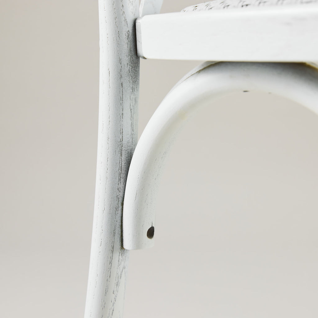 Vintage White crossback chair – rattan seat pad