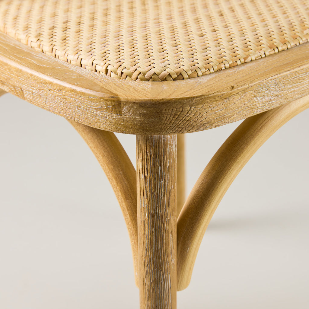 Nordic oak crossback chair – rattan seat pad