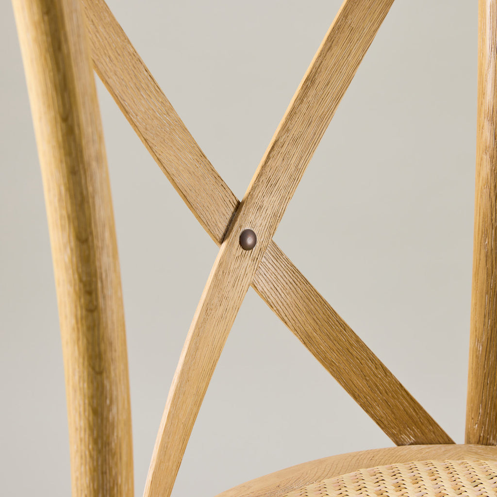 Nordic oak crossback chair – rattan seat pad