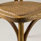 Antique black crossback chair – rattan seat pad