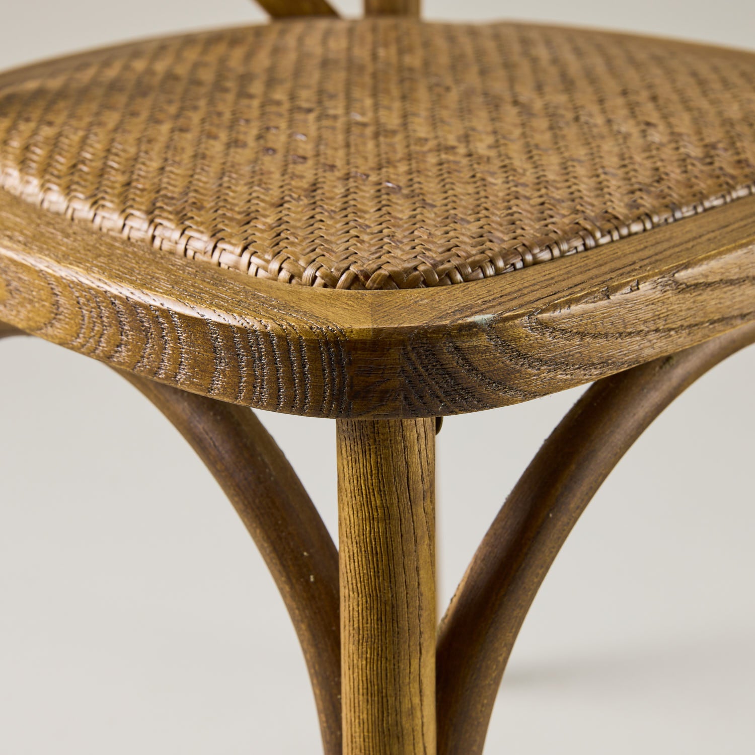 Antique black crossback chair – rattan seat pad