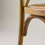 Antique black crossback chair – rattan seat pad