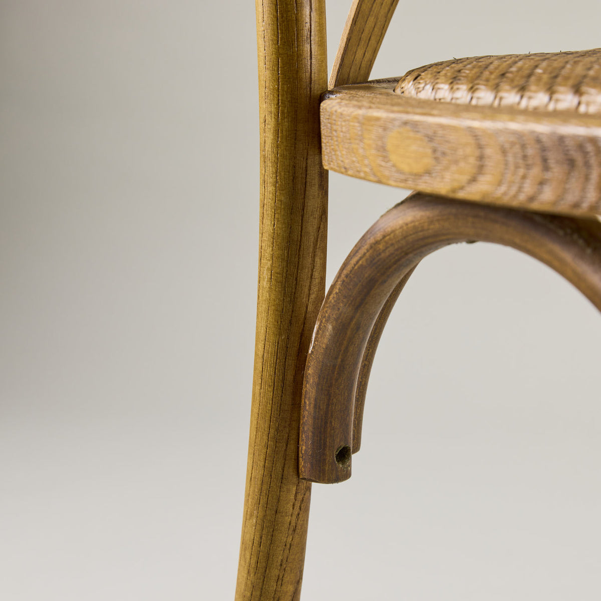 Antique black crossback chair – rattan seat pad