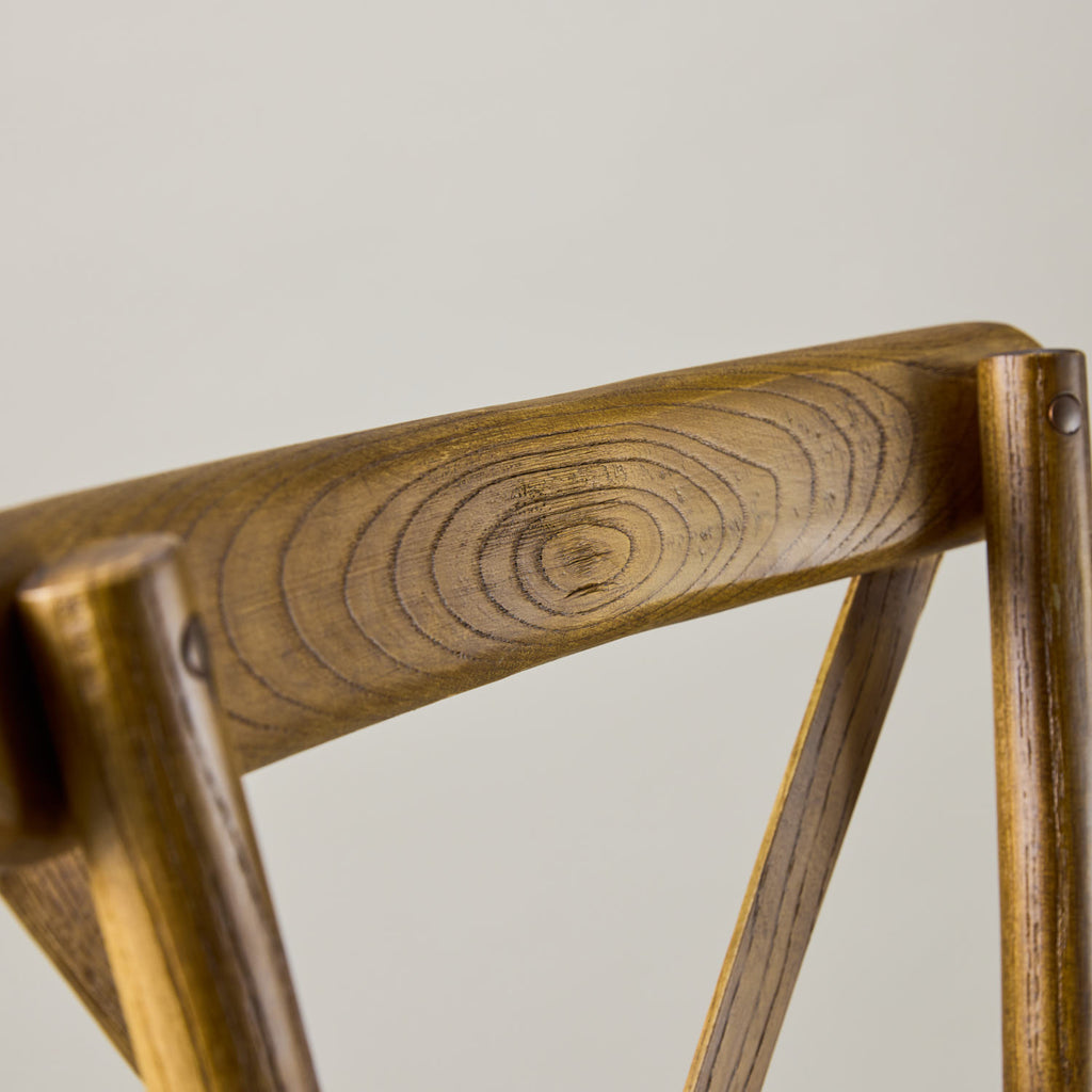 Antique black crossback chair – rattan seat pad