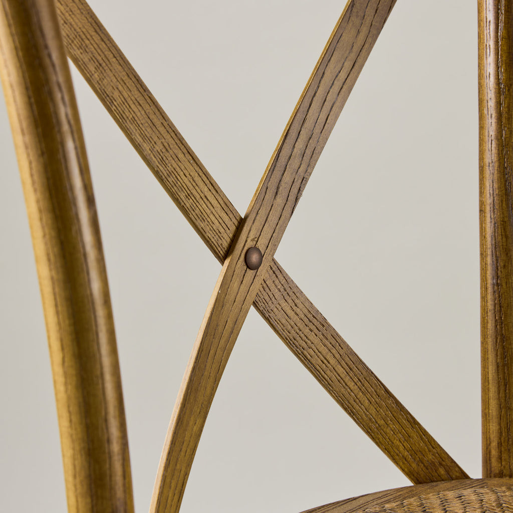Antique black crossback chair – rattan seat pad