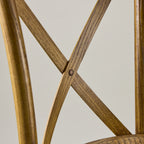 Antique black crossback chair – rattan seat pad