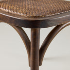 Walnut crossback chair – rattan seat pad