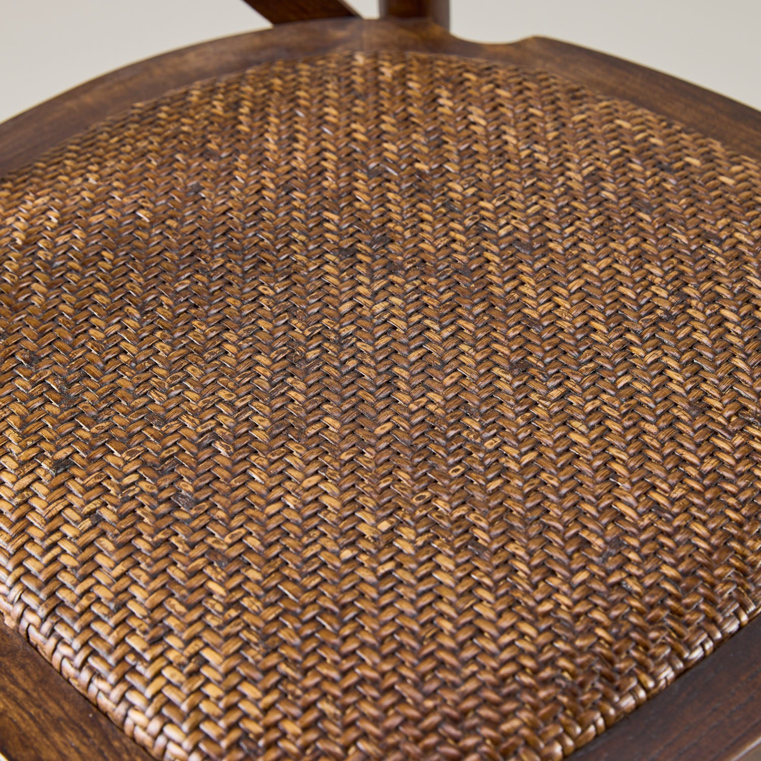 Walnut crossback chair – rattan seat pad