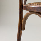Walnut crossback chair – rattan seat pad