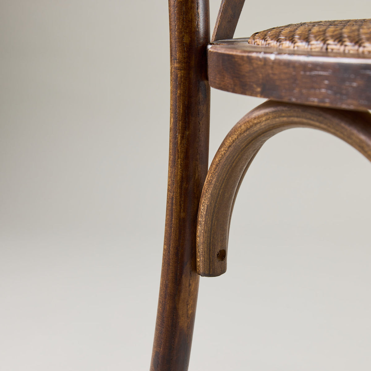Walnut crossback chair – rattan seat pad