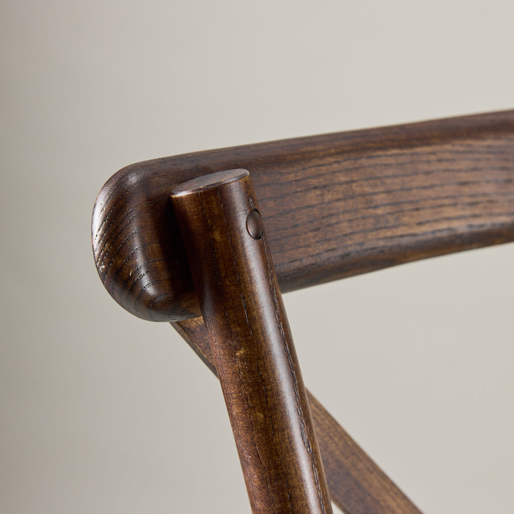 Walnut crossback chair – rattan seat pad