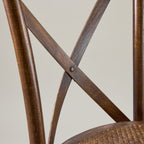 Walnut crossback chair – rattan seat pad
