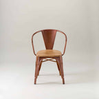 Paris cafe chair with arms & wood seat – Vintage copper