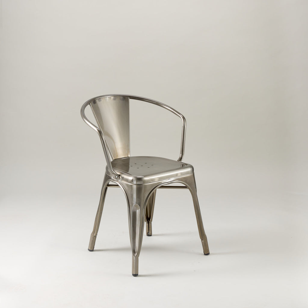 Paris cafe chair with arms – Gunmetal
