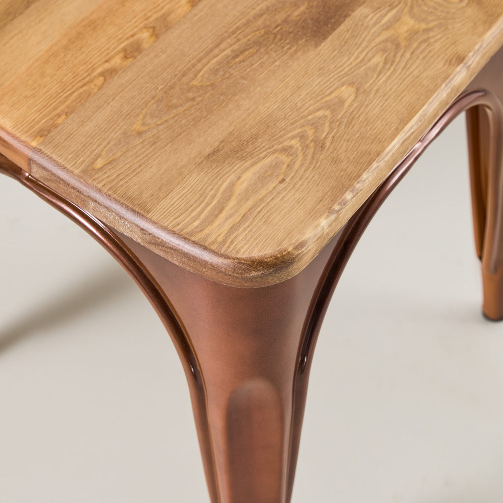 Paris Cafe Chair with wood seat- Vintage Copper