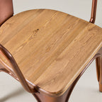 Paris cafe chair with arms & wood seat – Vintage copper