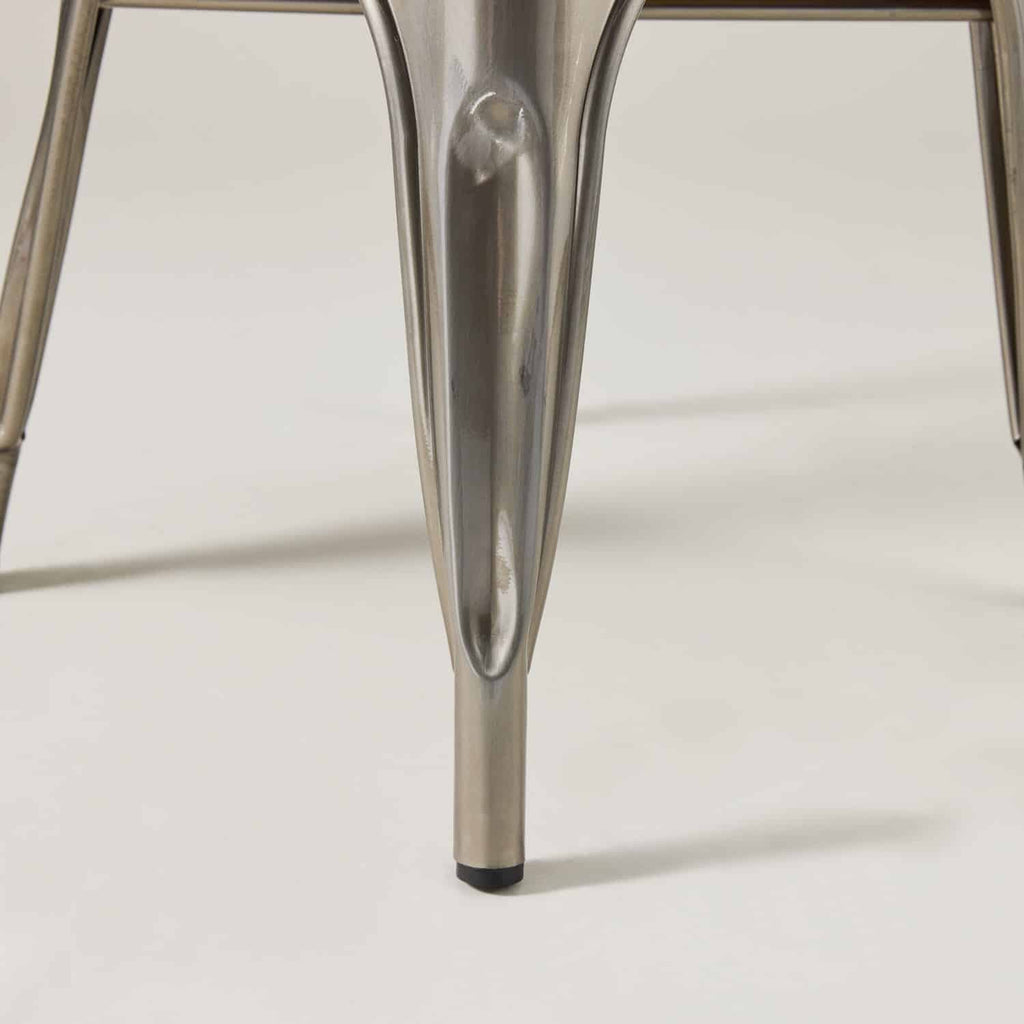 Paris cafe chair with arms & wood seat – Gunmetal