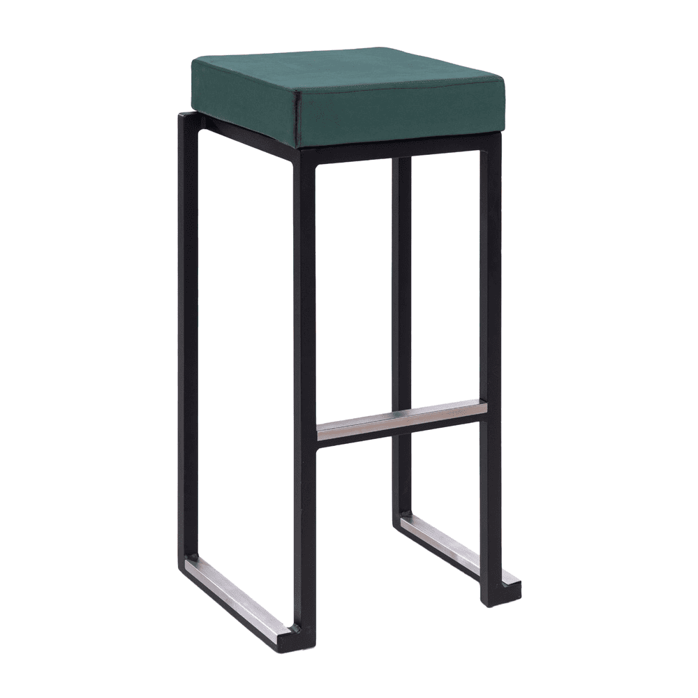 Kubo Smart Bar Stool - Black Frame - Velvet Seat Pad