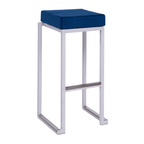 Kubo Smart Bar Stool - White Frame - Velvet Seat Pad