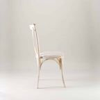 Limewashed crossback chair – rattan seat pad